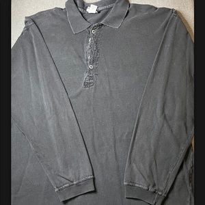 Weavers Long Sleeve Polo Black Size L Large Faded Vintage Vtg